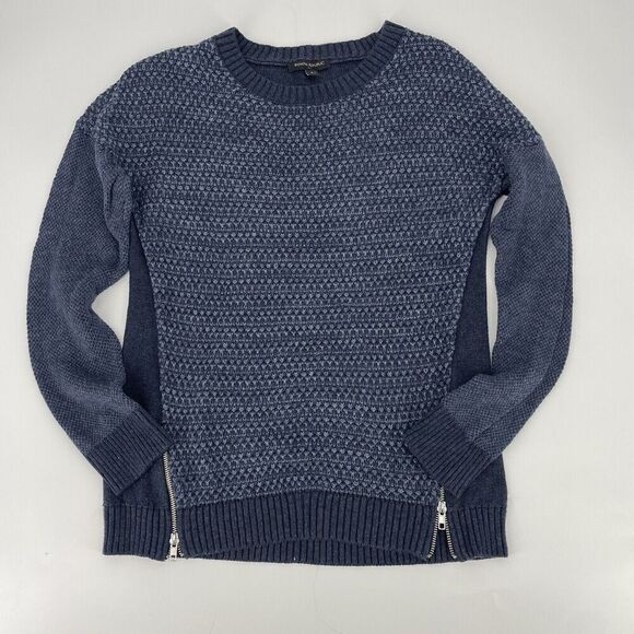 Banana Republic Sweater Women's Small Navy Cotton Knit Long Sleeve Round Neck - Picture 1 of 10